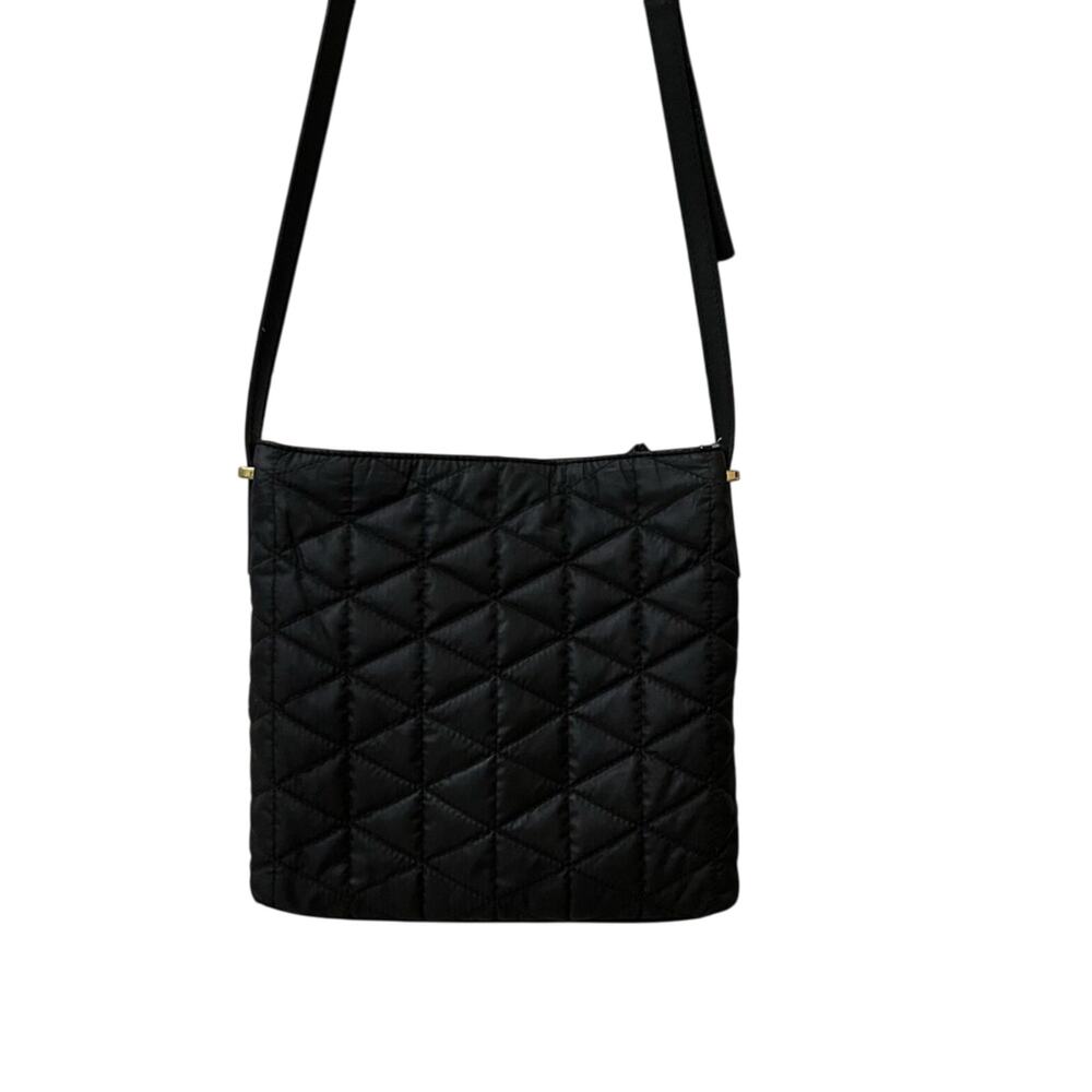 Kate Spade Black Quilted Crossbody Bag with Gold Zippers Long Strap - Picture 3 of 10